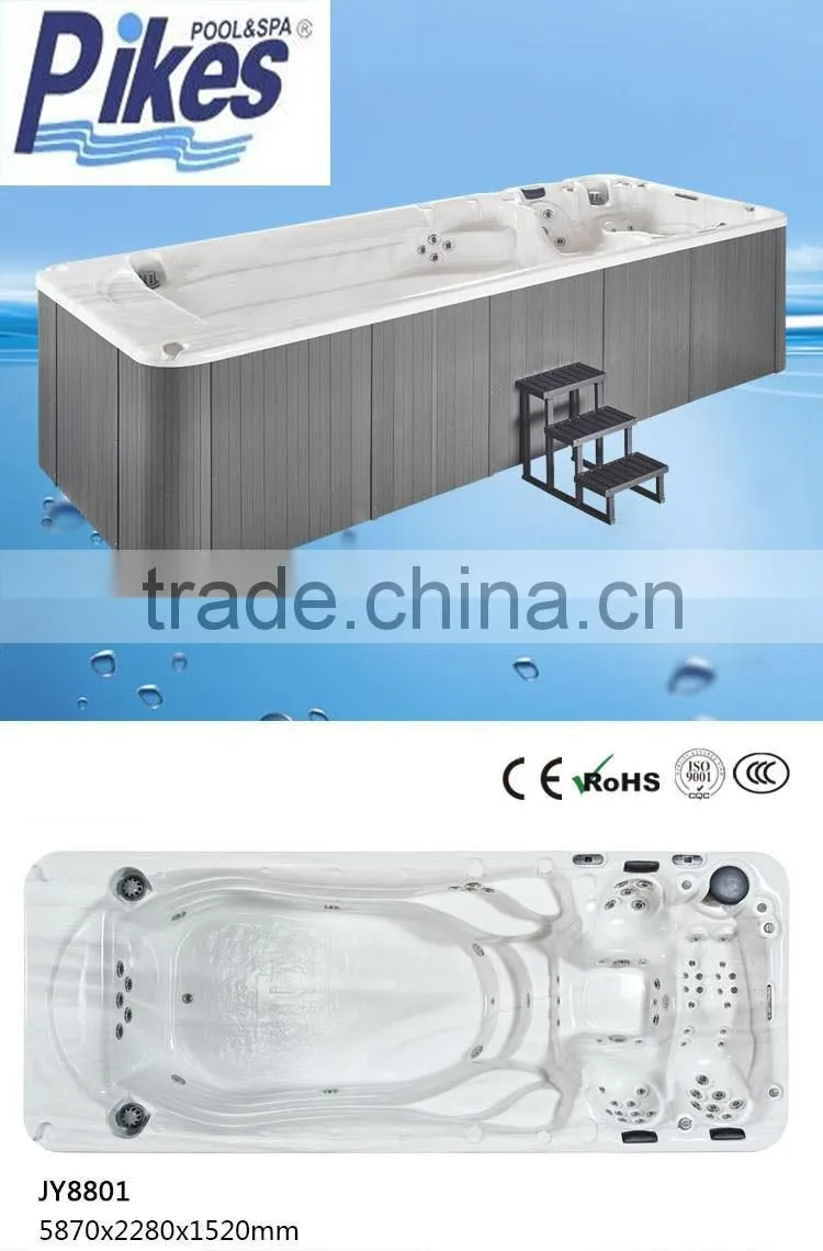 Factory price New design JY8801 Large swim spa with 3 steps
