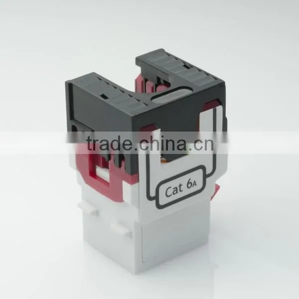 Network Solution ISO RJ45 8P8C UTP 180Degree Cat 6A Keystone Jack