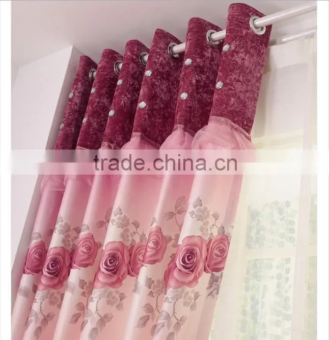 2015 hot sale printed designed No. 08 window curtains, made- up black out fabric in home or hotel