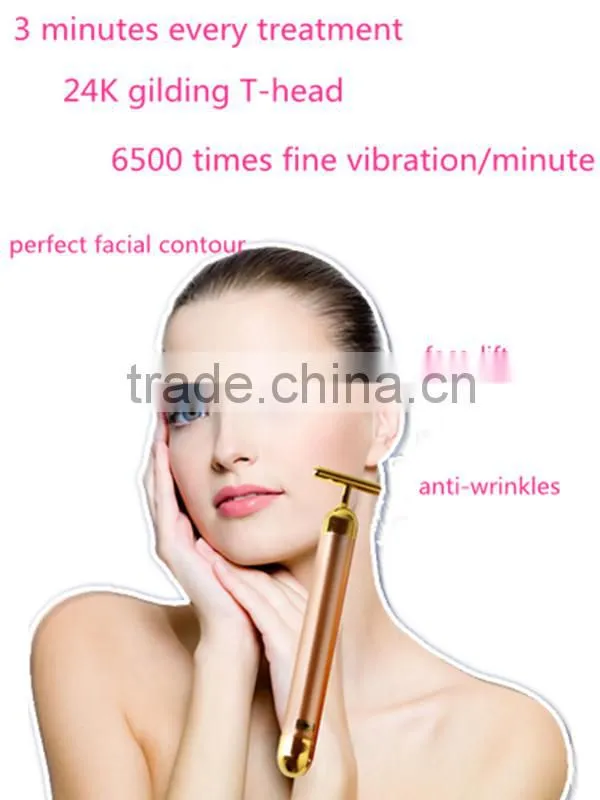 Golden ions beauty energy bar T-head Y-head massage bar for lymph detoxification blood circulation face tightening