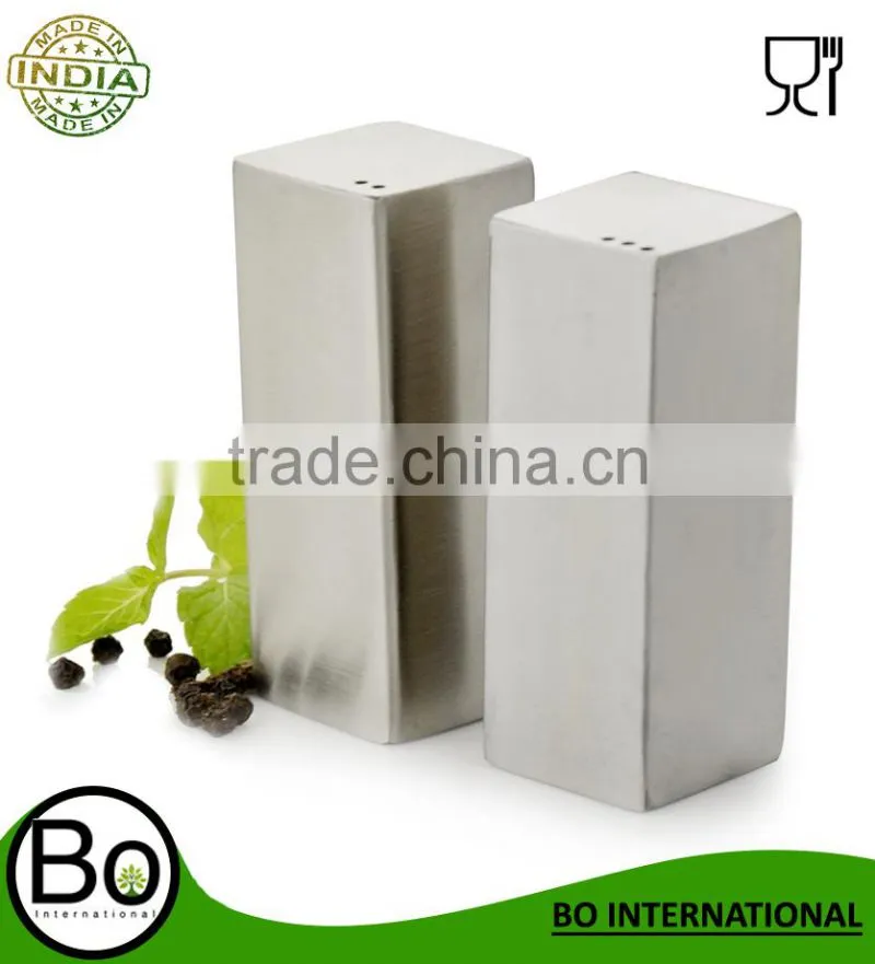 Stainless steel Silver Shaker Rectangular Salt And Pepper