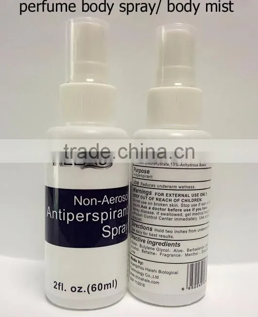 Plastic spray alcohol long lasting body deodorant men perfume