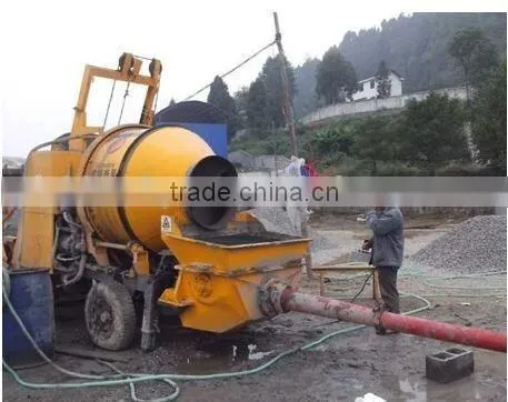 Diesel concrete mixer pump machine with lift hopper