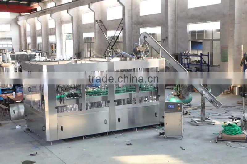 Full automatic soft beverage glass bottling filling and sealing machines