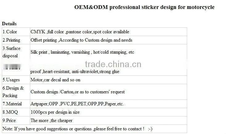 FASHION MOTORCYLE STICKERS/DECAL DS-006