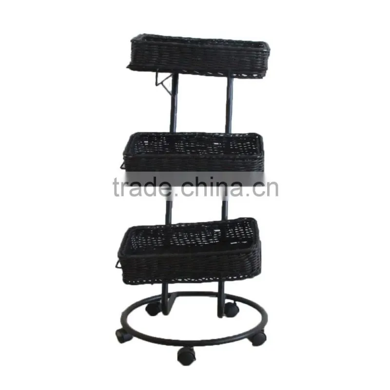 Rectangular PP rattan supermarket display