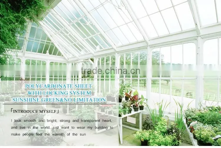 low weight u lock system pc panel flexible polycarbonate sheets