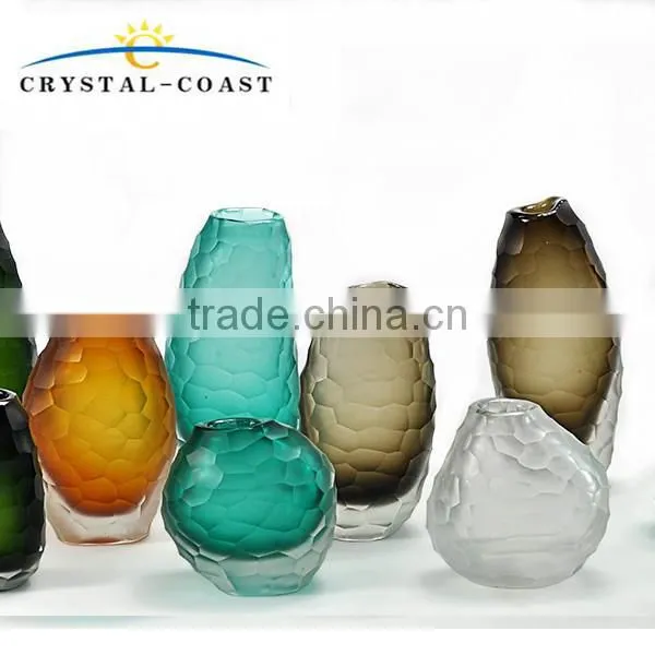 2015 new colored glass bottle 400ml liquid reed diffuser bottles wholesale with rattan sticks