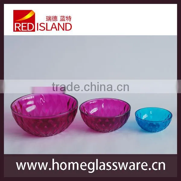 spay colorful glass salad bowl set dessert serving set
