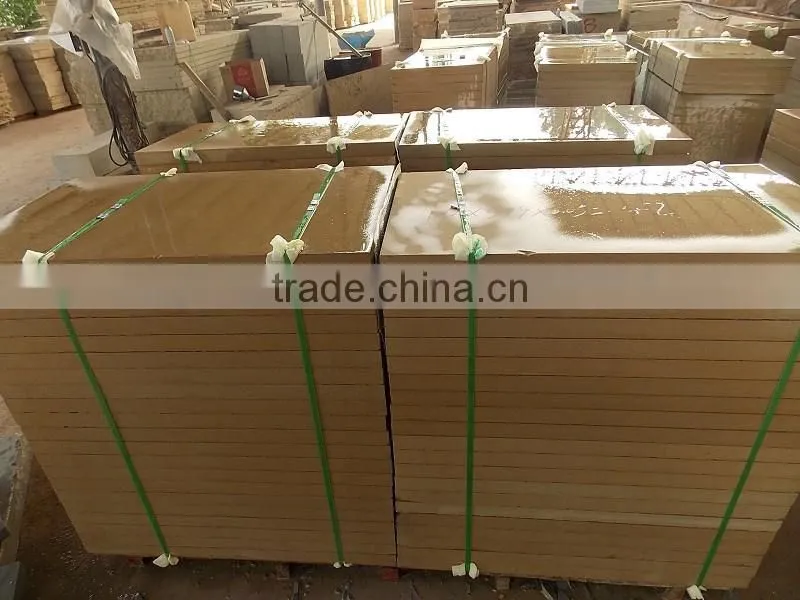 yellow beige sandstone tile