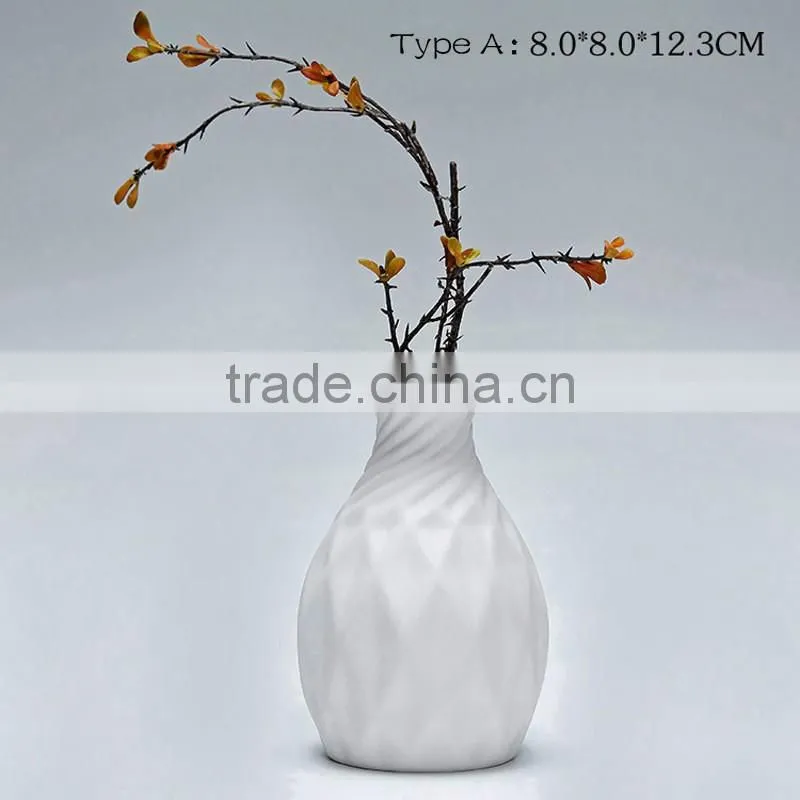 Various types home decoration hydroponics white flower ceramic vase