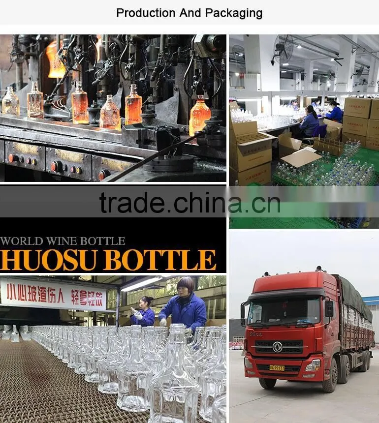 Wholesale hot sales clear whiskey glass bottle