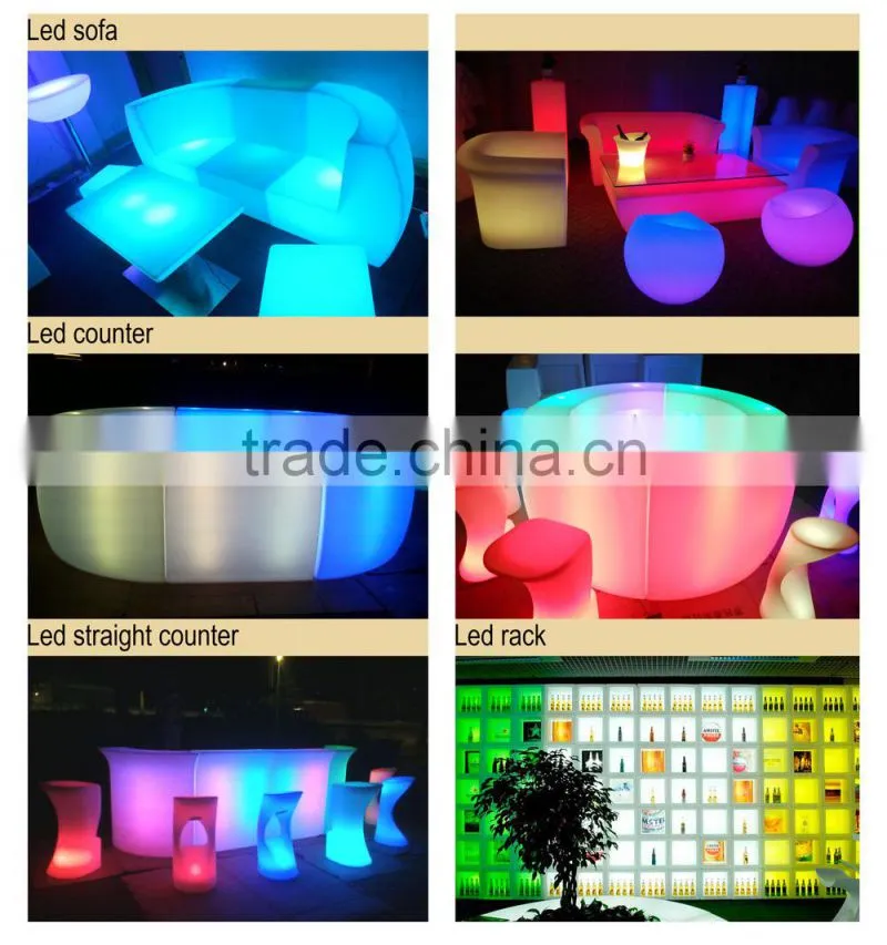 PE remote control battery operated LED apple Bar Chair