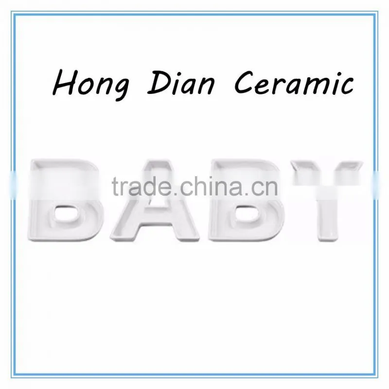 Ceramic Home Decorative Items,white ceramic letter dish,BABY Candy Dish (Set of 4)
