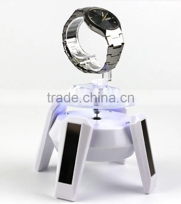 Solar Power Rotating Display Stand With 4 LED Light For Sale