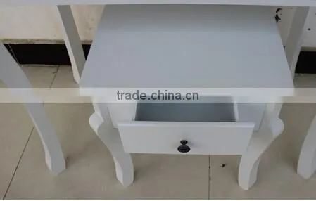 Bedroom Wooden Dresser, Dressing Table Set with Stool and Mirror, Make-up Home Furniture