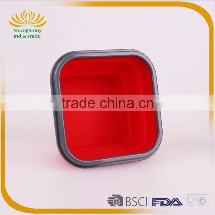 Silicone collapsible school lunch box