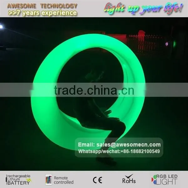 Outdoor events decorative hanging ring shaped led illuminating swing
