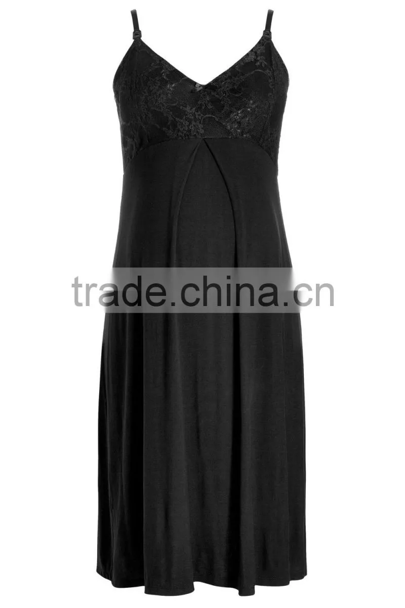 Black Lace Slip maternity sleepwear
