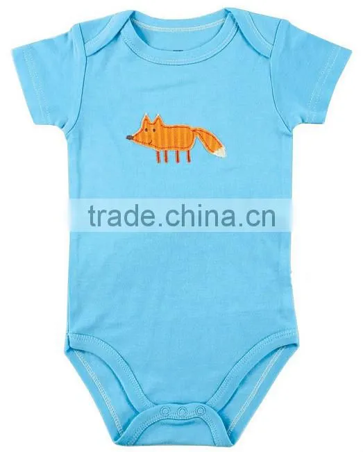 Unisex applique bee summer wear short sleeve wholesale pattern custom made infant cotton baby romper