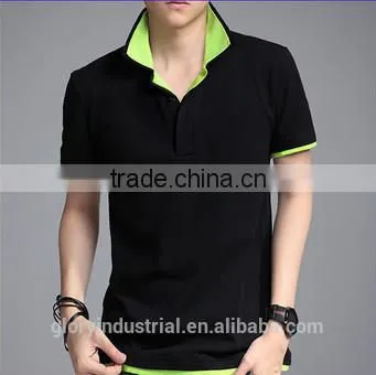 new fashion double collar polo t shirt men factory