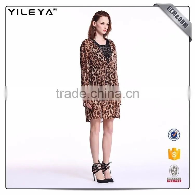 Alibaba sex leopard print robe,latest ladies sexy gown designs, women night robe