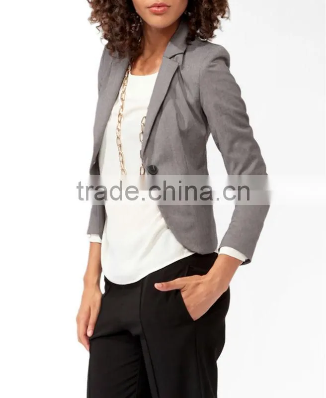 Solid Single Button Blazer