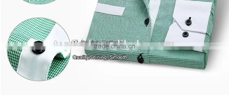 Fancy white color collar & cuff button down collar shirt for men