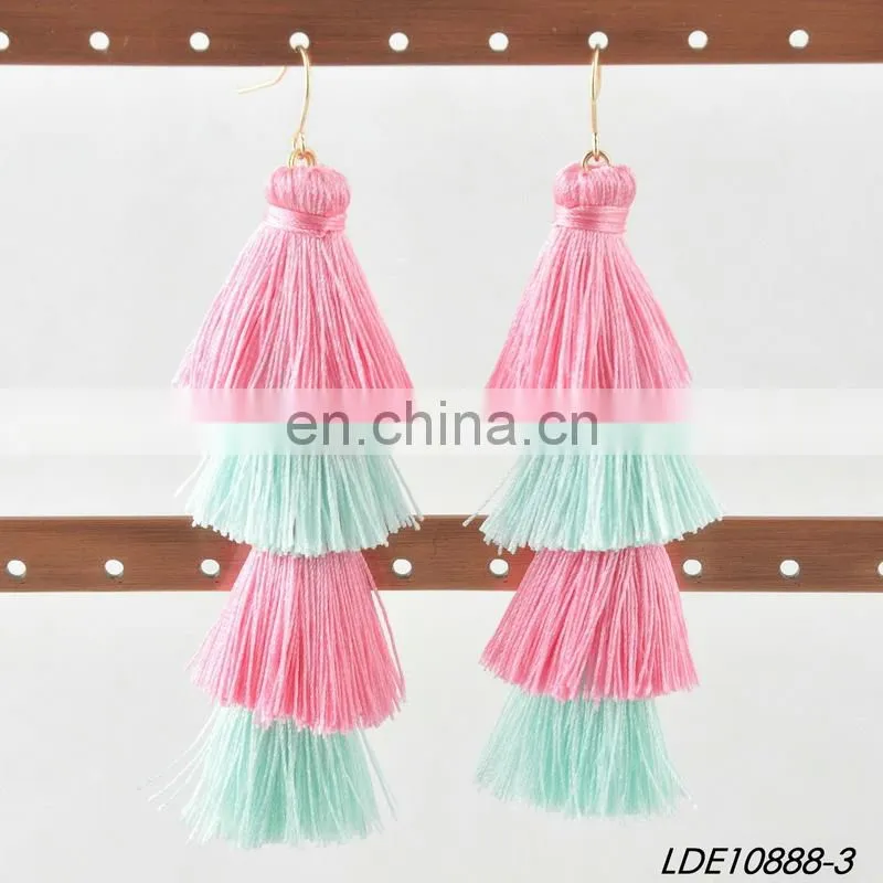 2017 Bon Bon Style Thread Wrapped Ball Drop Earrings