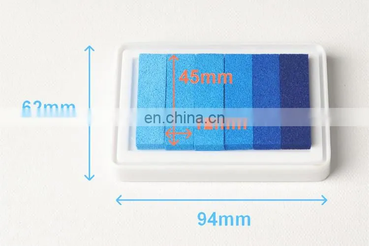 9.5x6.3x2.2cm Case Gradient Blue Ink Pad for Stamps