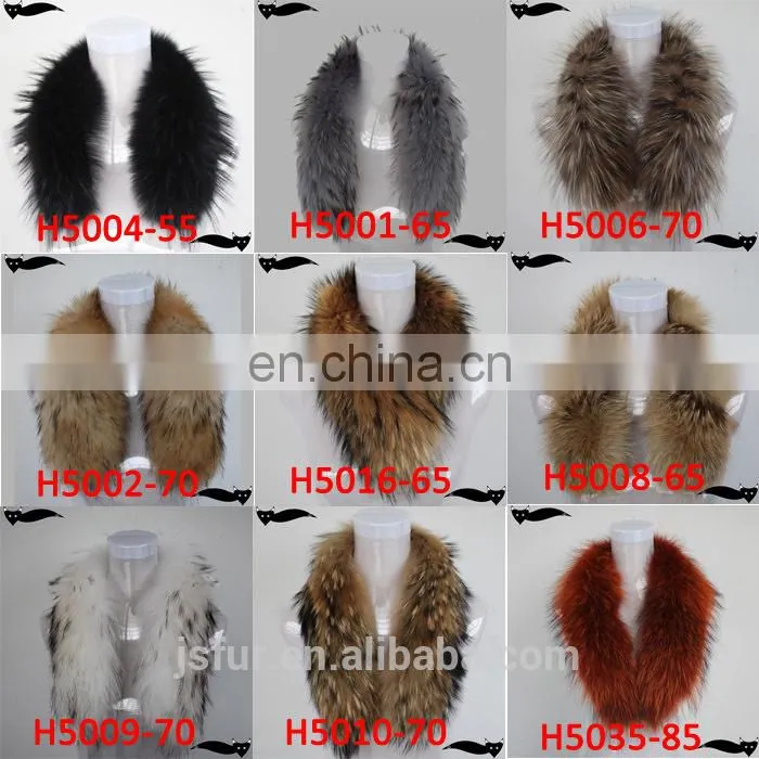 Real Raccoon Fur Collar Women`s Neck Warmers Fur Scarf Shawl
