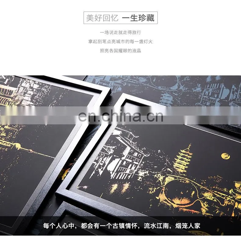 2017 new gift mini scratch off bight city coating poster with scratch pen