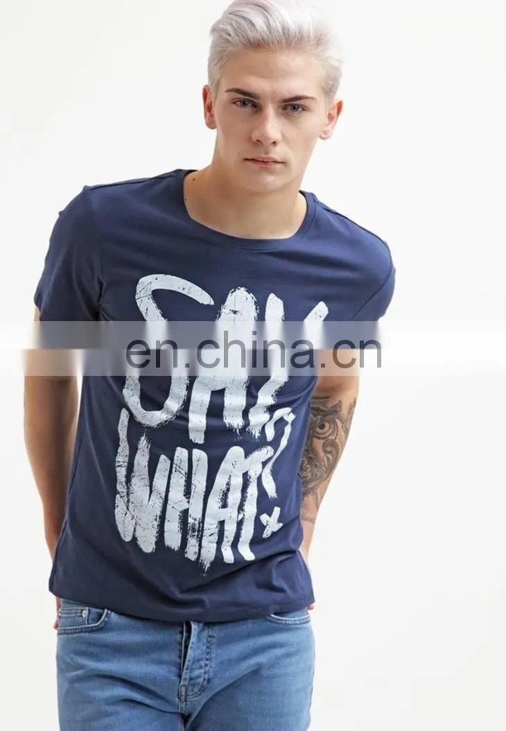China maufacturer men apparel custom tall t shirts t-shirts screen printing in front wholesale