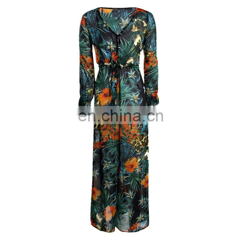hot fashion ladies long sleeve fancy maxi dress