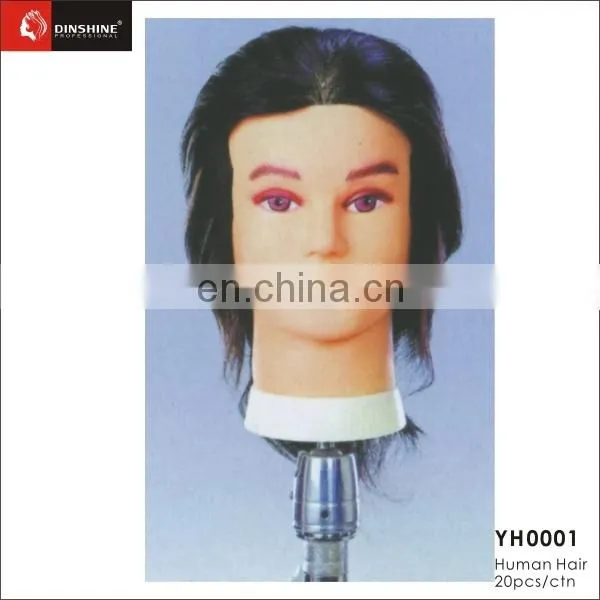 Long Real Human Hair Brown Hairdressing Training Head Mannequin