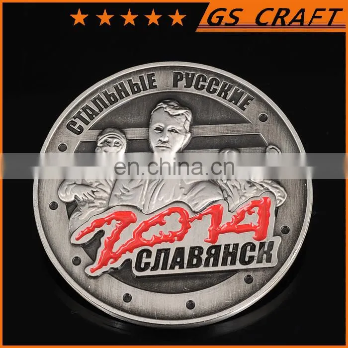 metal coin with gear edge/antique coin made of zinc alloy