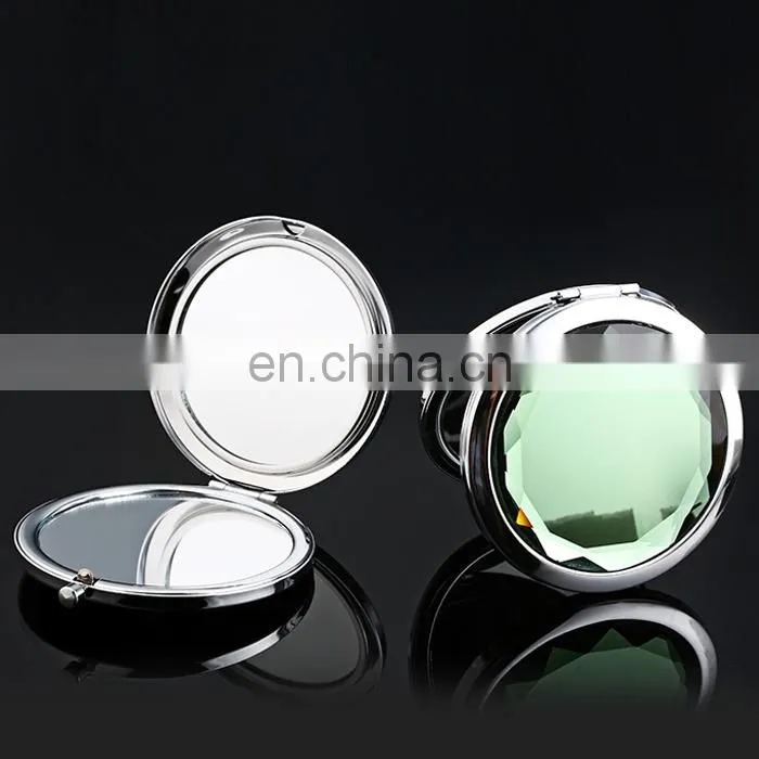 Customized logo printed makeup double sides crystal decorative mirror
