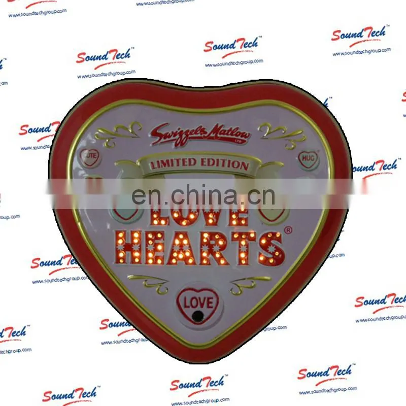 High quality LED fiber optics light up Christmas musical tin can