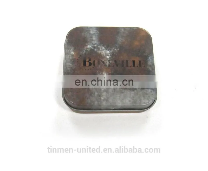 Vintage mini square card tin box,tin packaging for card