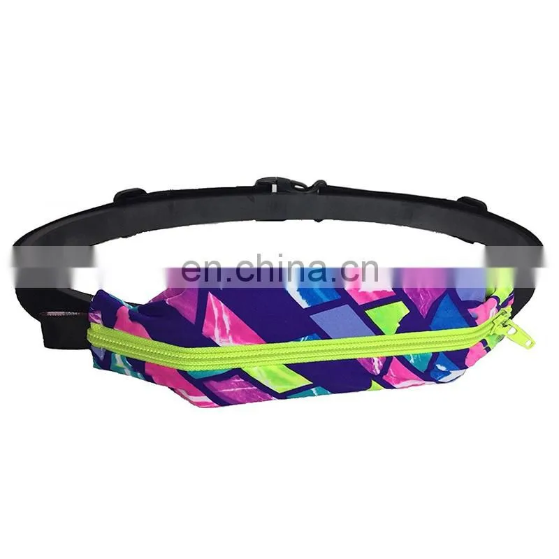 Wholesale New Custom Prints Running Waist Bag Lightweight Waterproof Lycra Mini One Pocket Sports Belt
