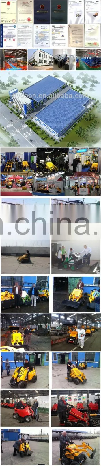 Chinese Hysoon HY200 miniloader, 4wd articulated mini wheel loader multifunctional