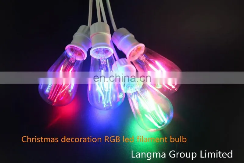 dc 24v RGB filament edison led bulb st64 e27 vintage lamp 12v led 2w/4w/6w/8w