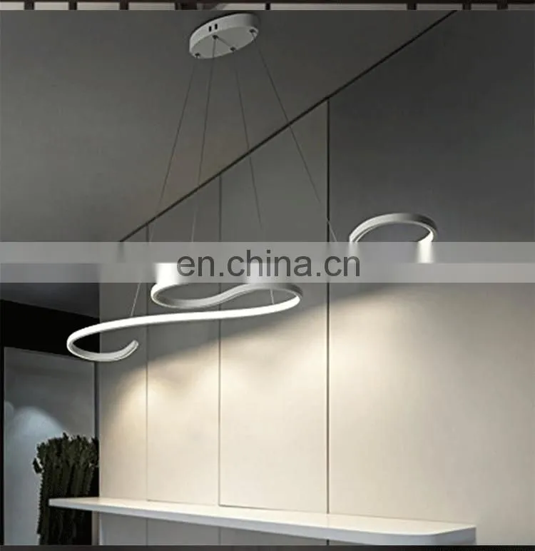 Modern LED Pendant Light Fixture S Shape Ceiling Chandelier LED Hanging Light for Living Room Dining Room Bedroom,Nature White