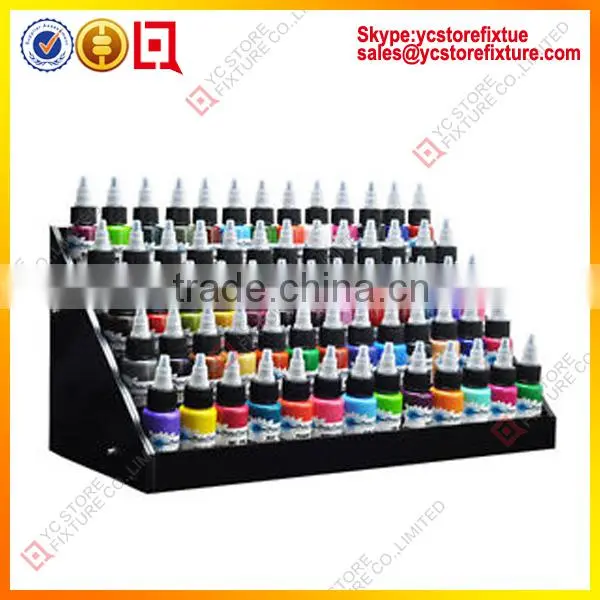 2015 Professional 6 tier clear wall mounted acrylic nail polish display rack/stand COS034