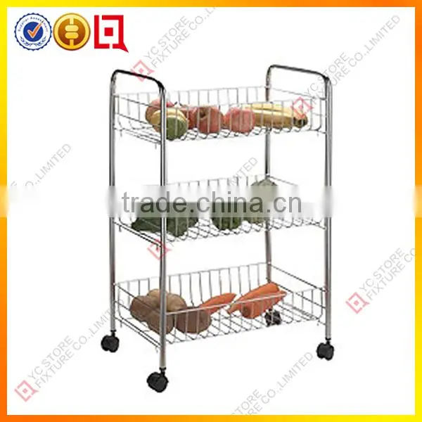 3 Shelves metal swivel display rack