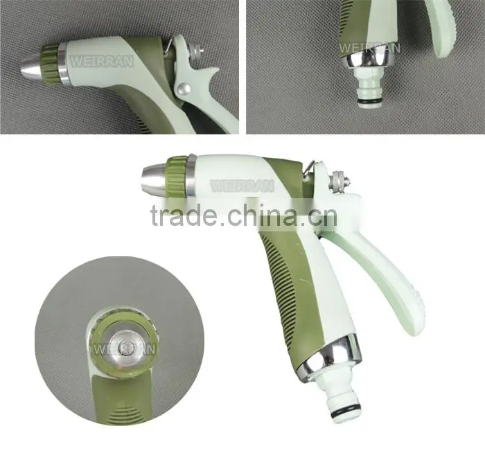 (84492) Plastic garden cleaning tool TPR covered garden water gun irrigational metal nozzle jet water washing