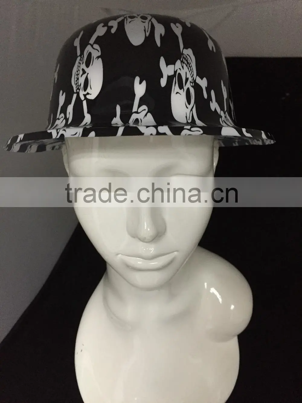 black yellow plastic PVC fedora hats funny party hats for adults halloween fedora hats