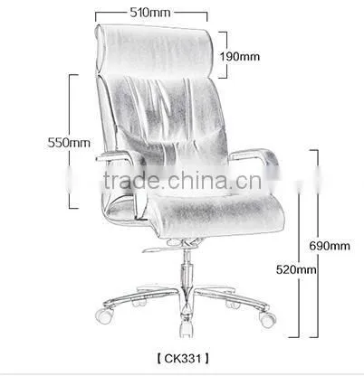 Modern leather executive chair with armrest