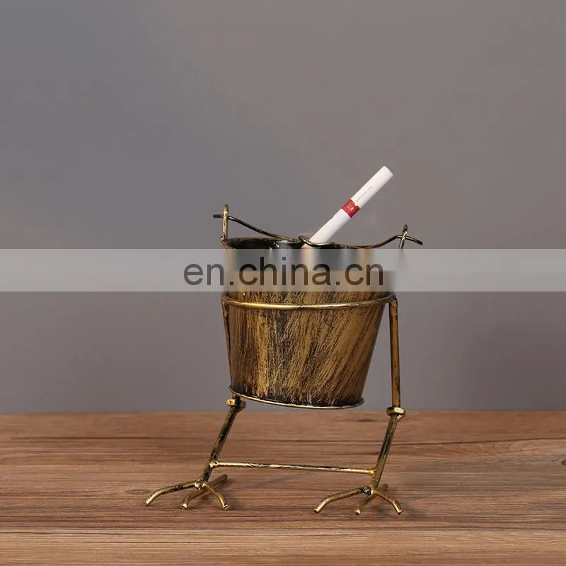 Retro creative household ashtray anti fly ash ins living room office ashtray