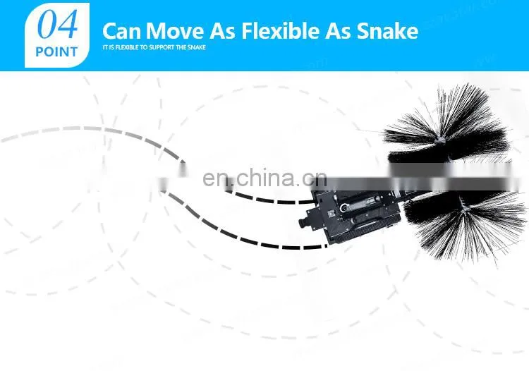 Ventilation duct cleaning robot rotary brush stainless steel pipe duct cleaning machine